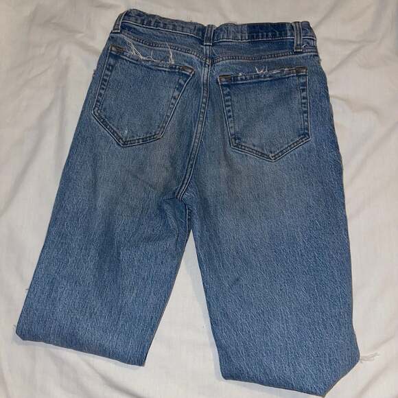 Abercrombie & Fitch The Dad High Rise Distressed Straight Leg Jeans Size 25 - Picture 6 of 6
